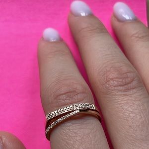 100% 14K Rose Gold Diamond Ring